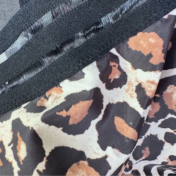 Brown and Black Leopard Print One Piece Swimsuit - Picture 6 of 10